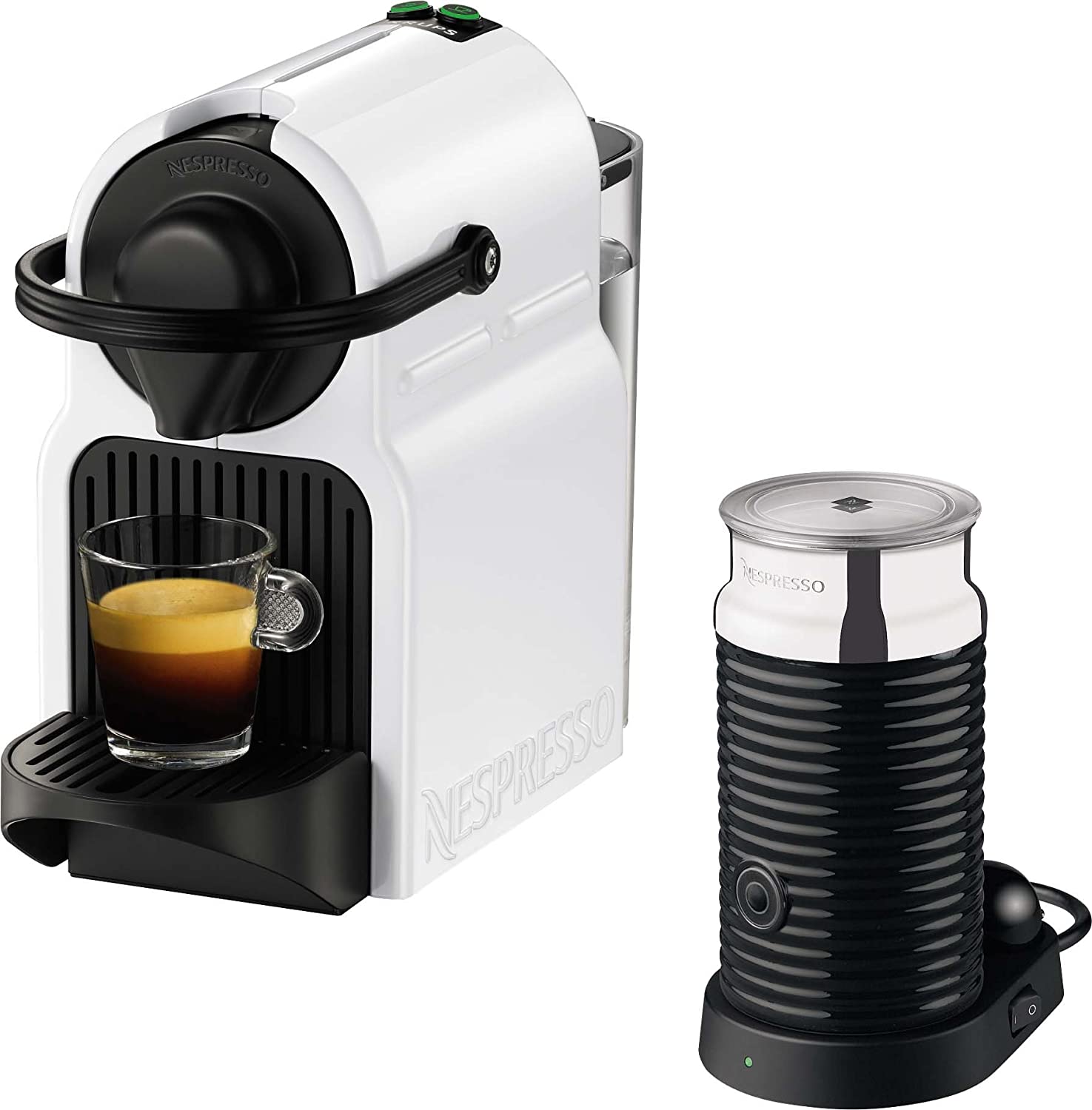 Krups Nespresso Inissia Bundle XN1011 Coffee Capsule Machine (including Aeroccino 3) White