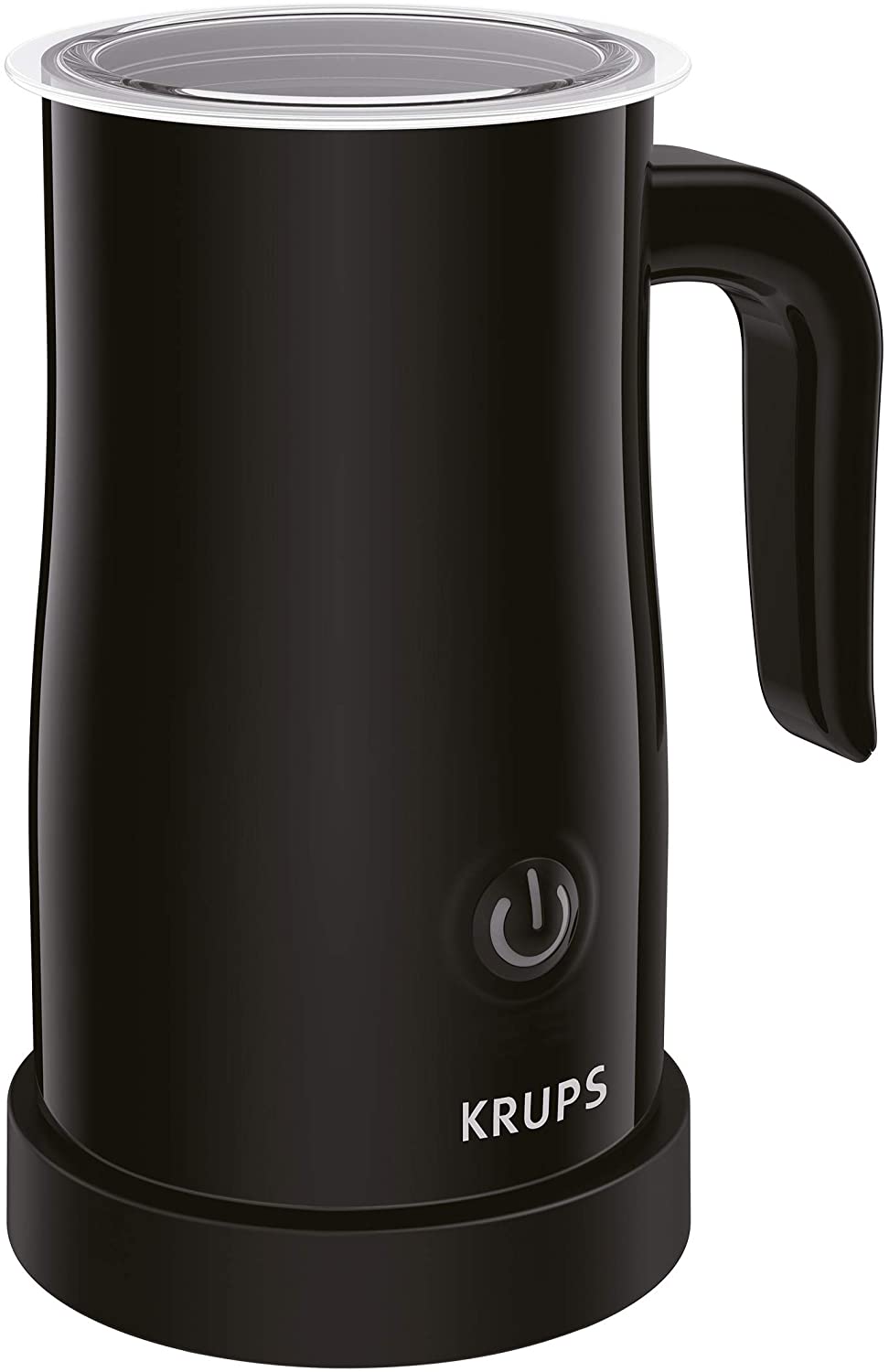 Krups XL1008 Electric Milk Frother | Up to 150 ml Frothing Capacity | Easy Operation at the Touch of a Button | 360 Degree Rotating Base | Automatic Shut-Off | Black