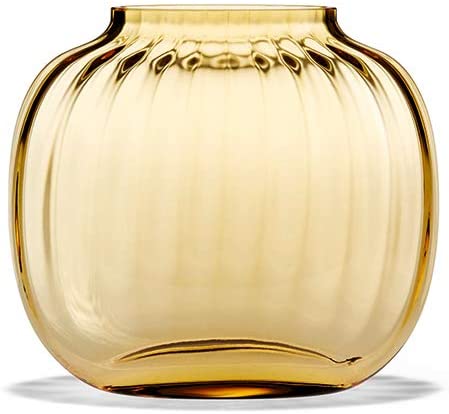 Holmegaard Primula Oval Vase Amber H12.5