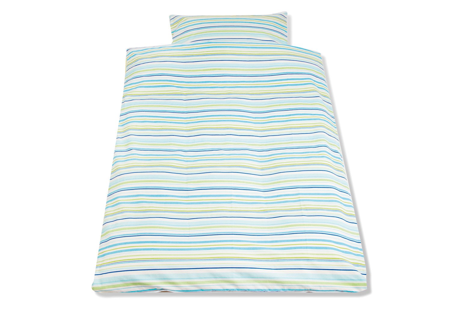 Pinolino 630585 – Duvet Cover and Pillowcase for cot, blue/green stripes