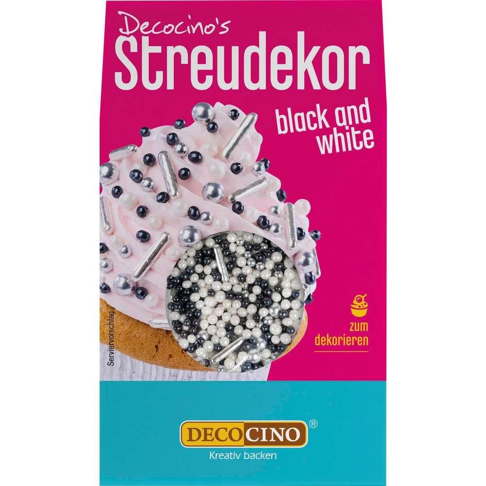 Cake decoration, black and white