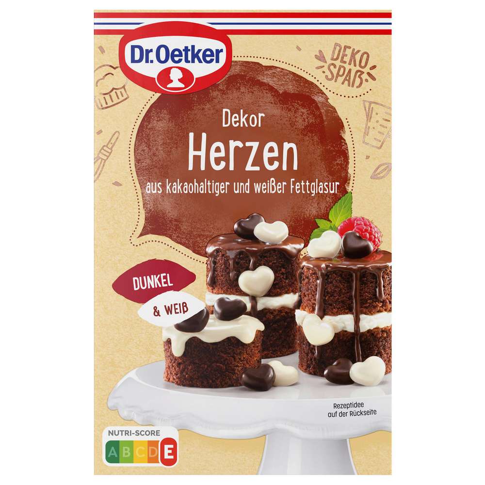 Cake decoration, chocolate hearts