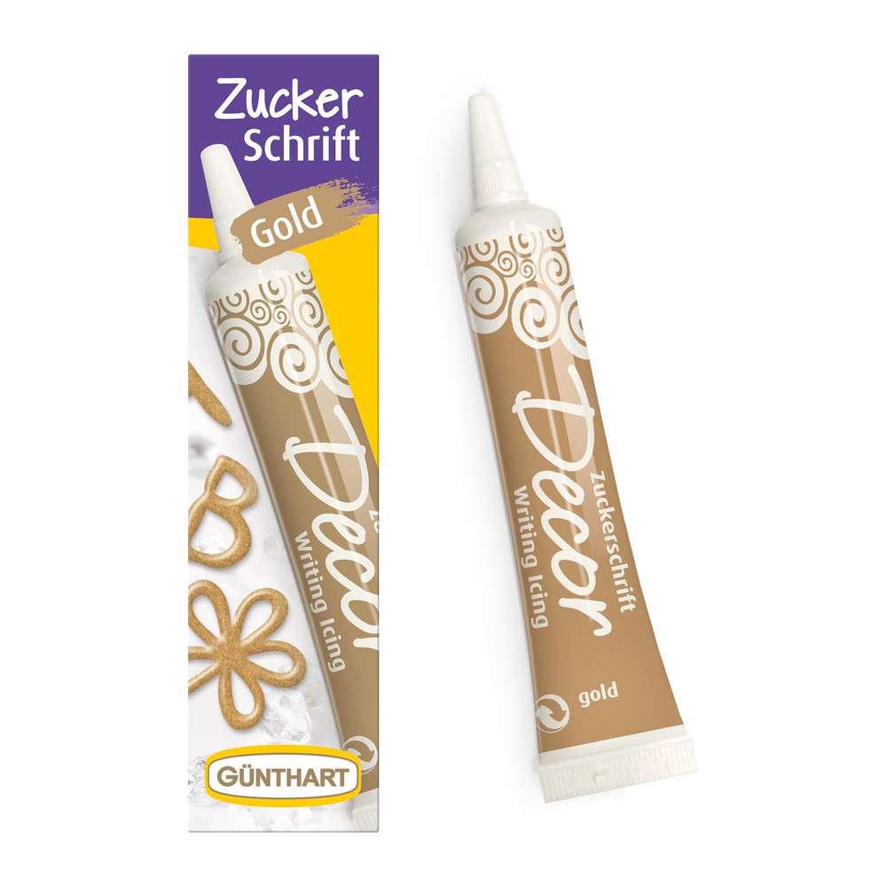 Cake decoration sugar writing gold