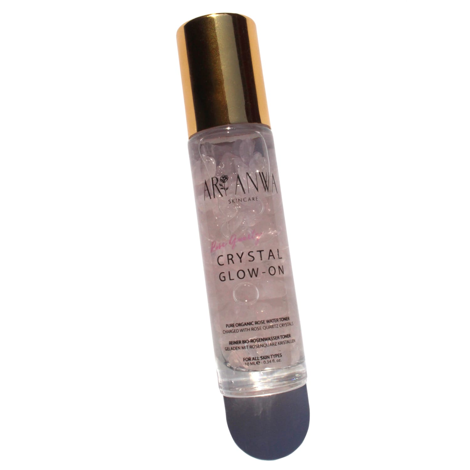ARI ANWA Skincare Cooling roll-on with rose quartz and rose water - Crystal Glow On