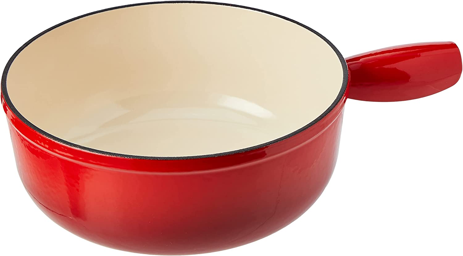 Kuhn Rikon 32056 Caquelon Fondue Pot Suitable for Induction Cookers 24 cm Cast Iron Red