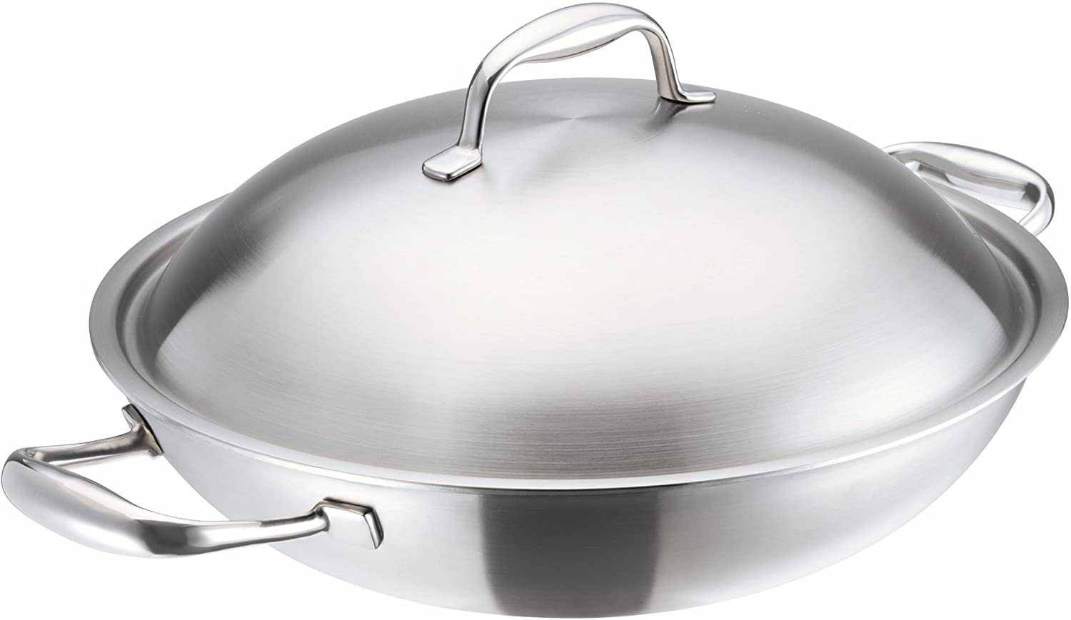 Kuhn Rikon 37036 High Dome Wok with Lid 32 cm Multilayer Stainless Steel 2 Side Handles