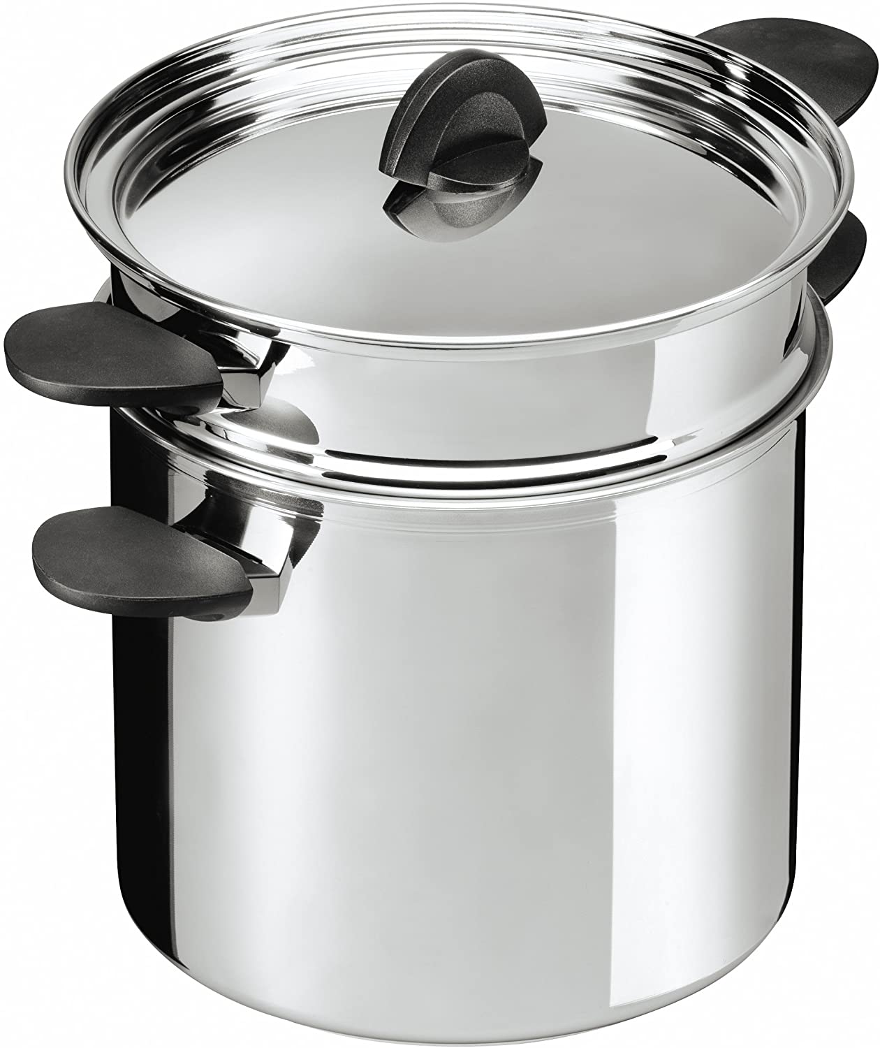 KUHN RIKON Luna 37308 Cookware Saucepan Stainless Steel Induction Pasta Pot with Insert 6.5 Litres / 22 cm