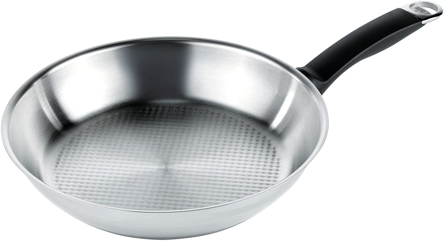 KUHN RIKON Silver Star Frying Pan Uncoated Stainless Steel with Honeycomb Base 26 cm All Heat Sources Including Induction for Crisp and Low Fat Frying