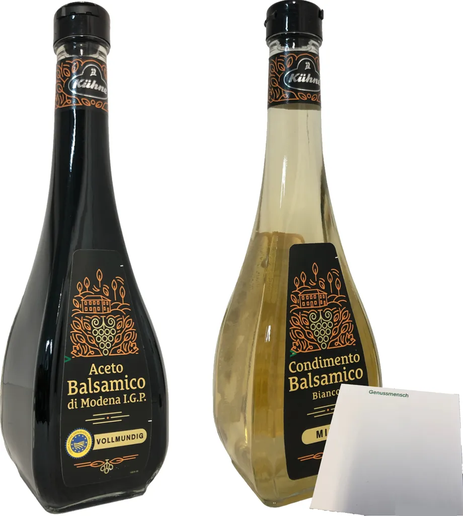 Kühne Aceto Balsamico di Modena and Bianco 2-pack (2x500ml bottle) + usy block