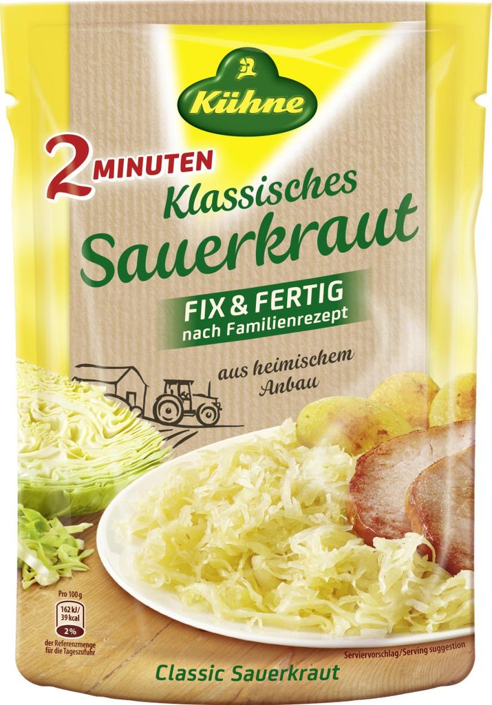 Kühne Ready-to-Use Sauerkraut Classic (400g bag)