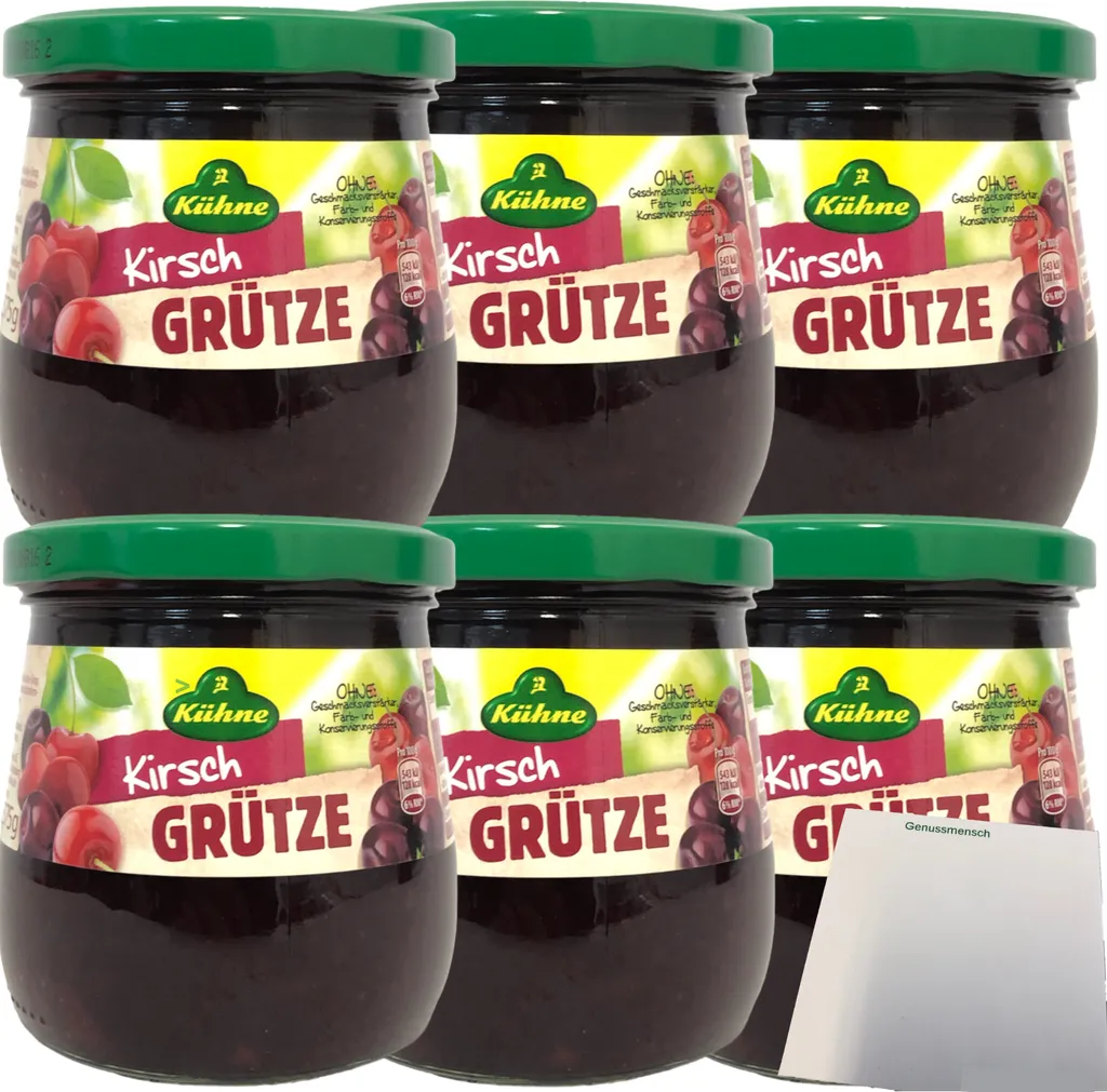 Kühne Red Cherry Compote 6-pack (6x375g jar) + usy block