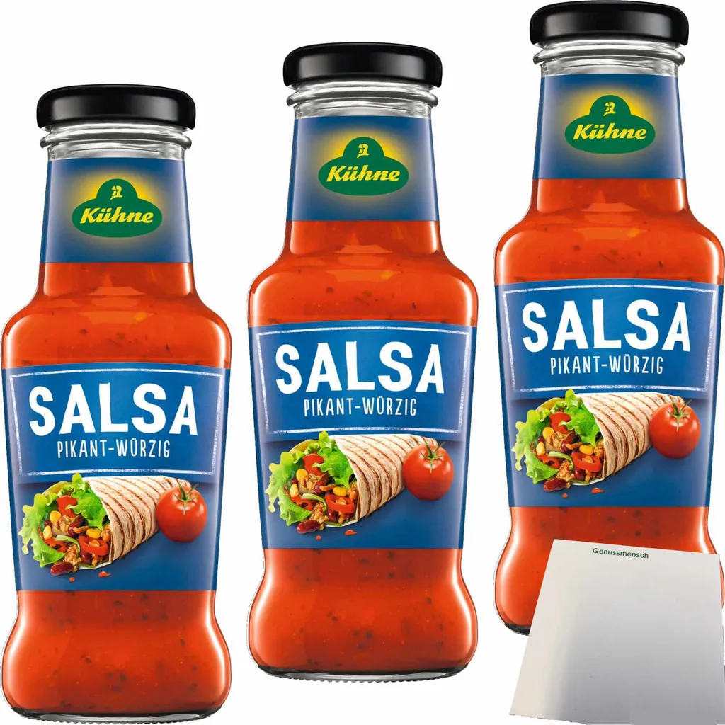 Kühne Salsa Sauce spicy-spicy 3-pack (3x250ml bottle) + usy Block