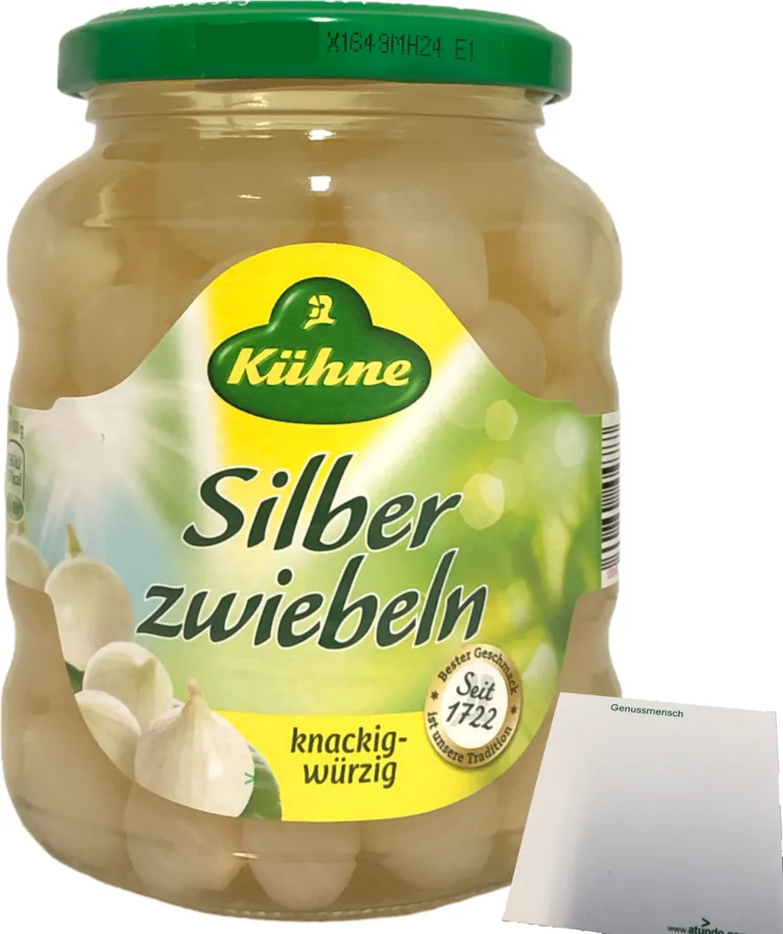 Kühne pearl onions in spicy infusion 1 pack (1x330g jar) + usy block