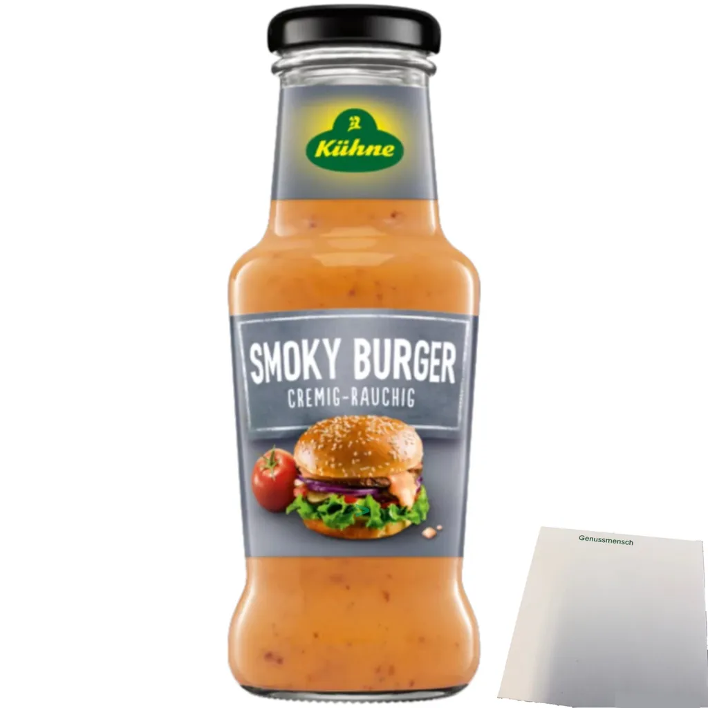 Kühne Smoky Burger seasoning sauce creamy smoky taste (250ml bottle) + usy Block