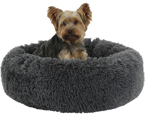 Fluffy cuddly bed gray, Ø 76 x 19 cm gray