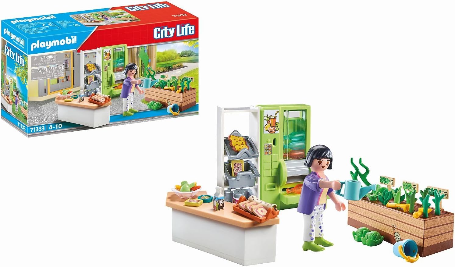 PLAYMOBIL City Life 71333 School Kiosk, Sales Stand, Fillable Bottle Machine, Toy for Children from 4 Years