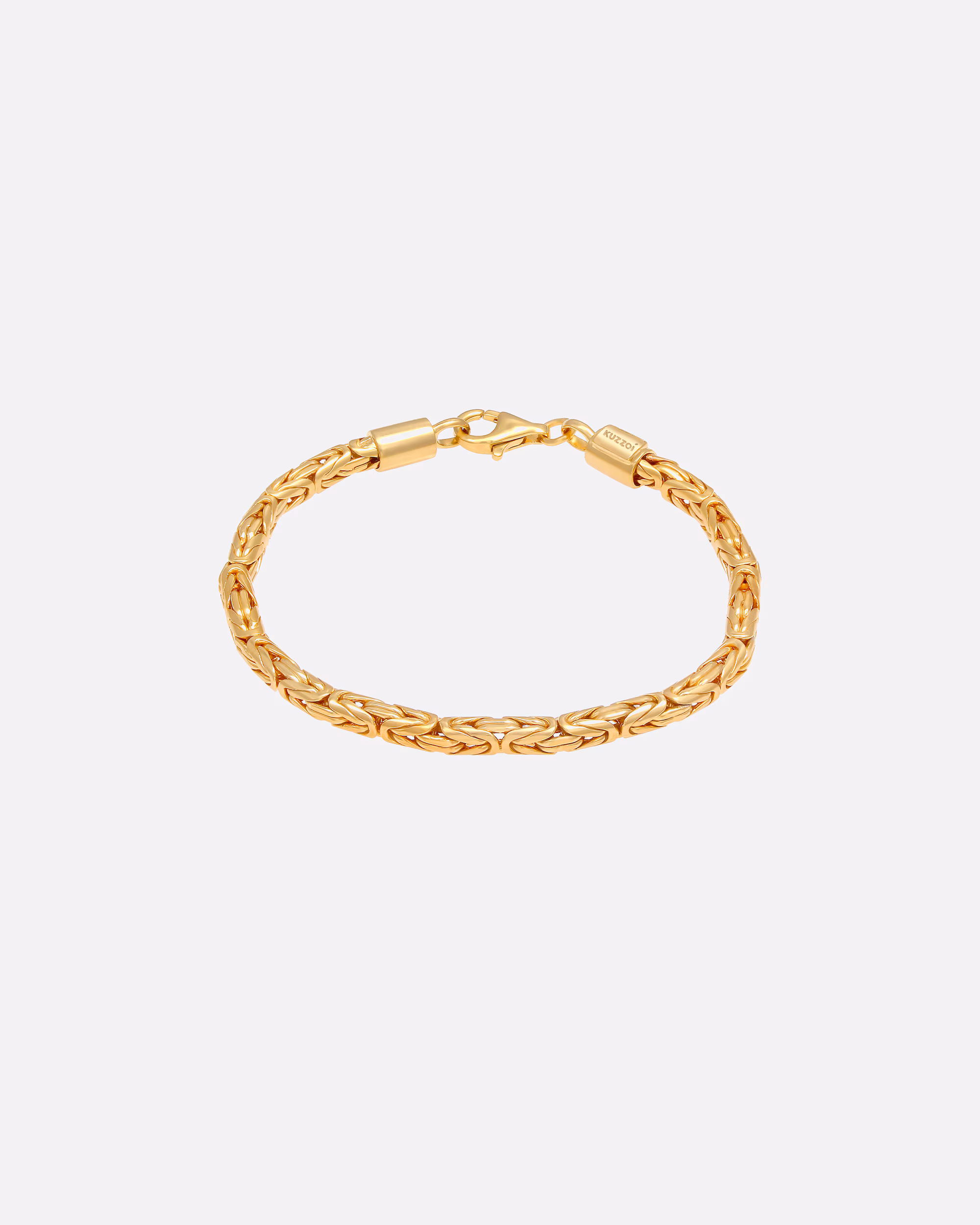 KUZZOI Bracelet Basic Men's Byzantine Chain Oxidized 925 Silver