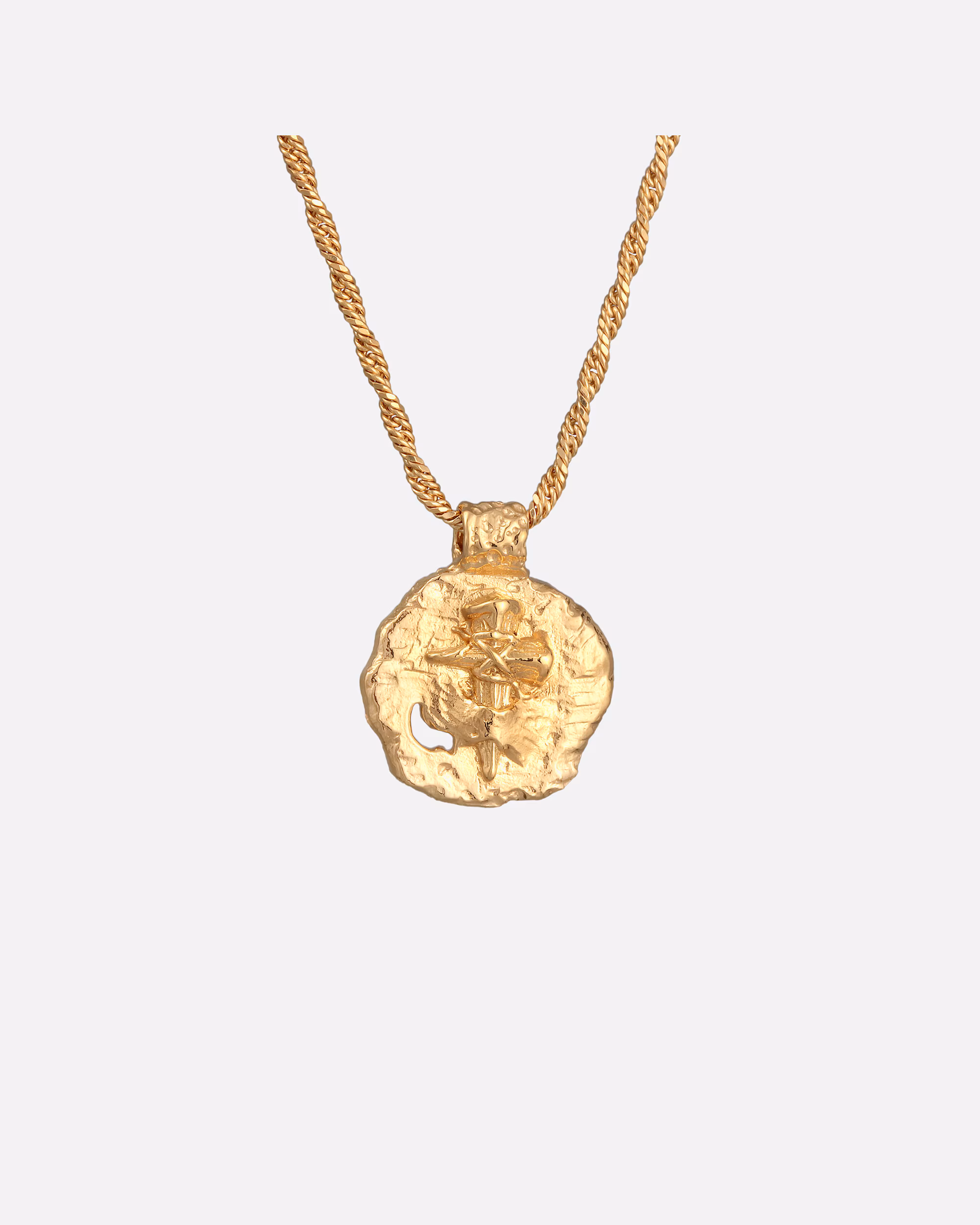 KUZZOI Necklace Men's Coin Antique Cross Oxidized 925 Silver
