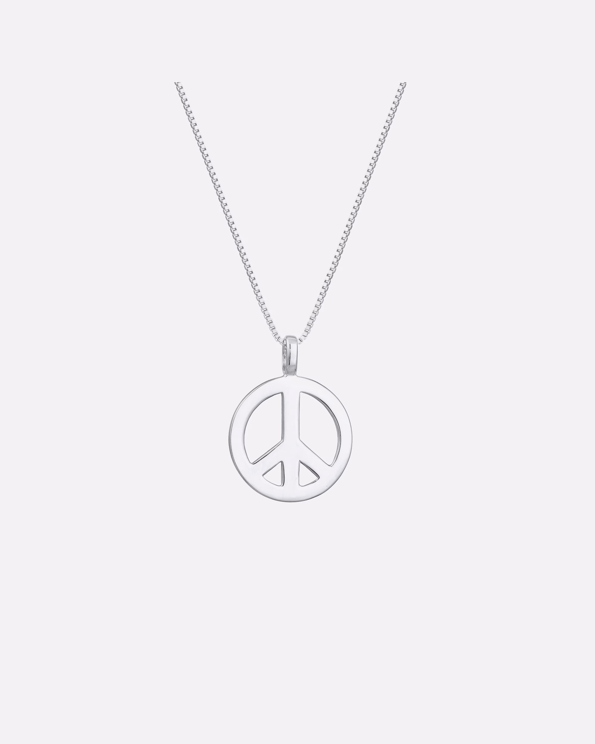KUZZOI Men's Peace Necklace Solid 925 Silver Gold Plated
