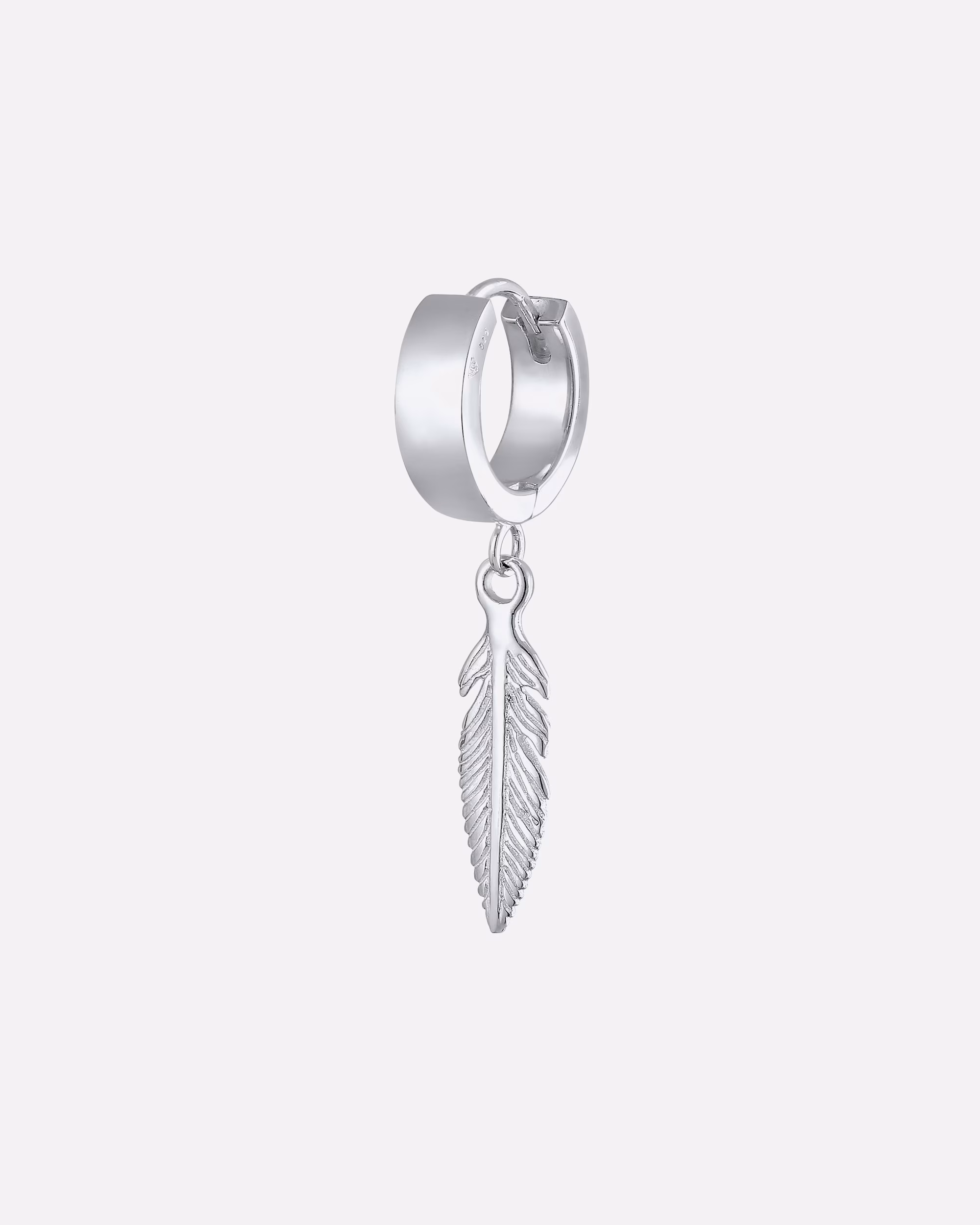KUZZOI Earring Creole Spring Hinged Single 925 Silver