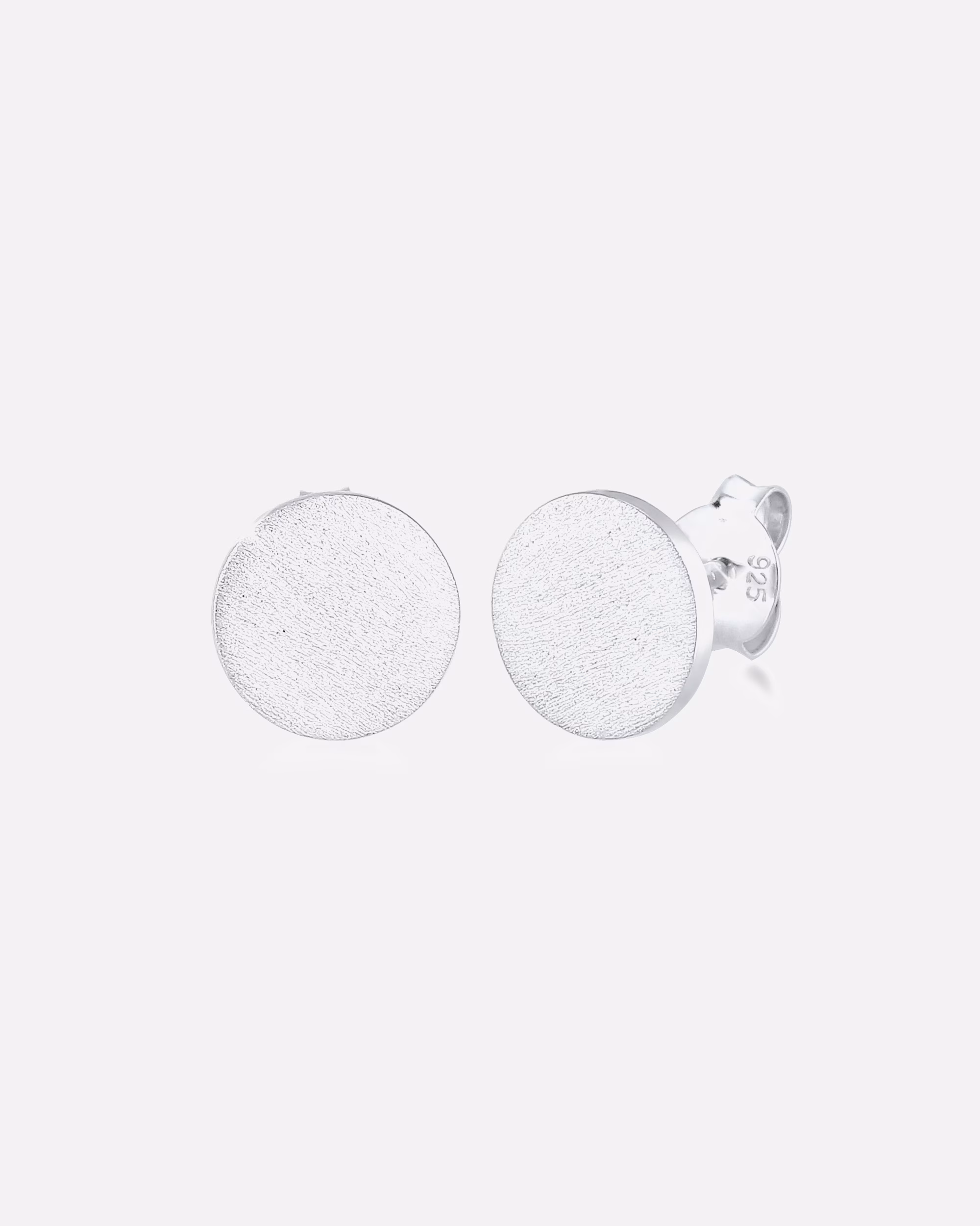 KUZZOI earring men's stud basic geo brushed trend 925 silver