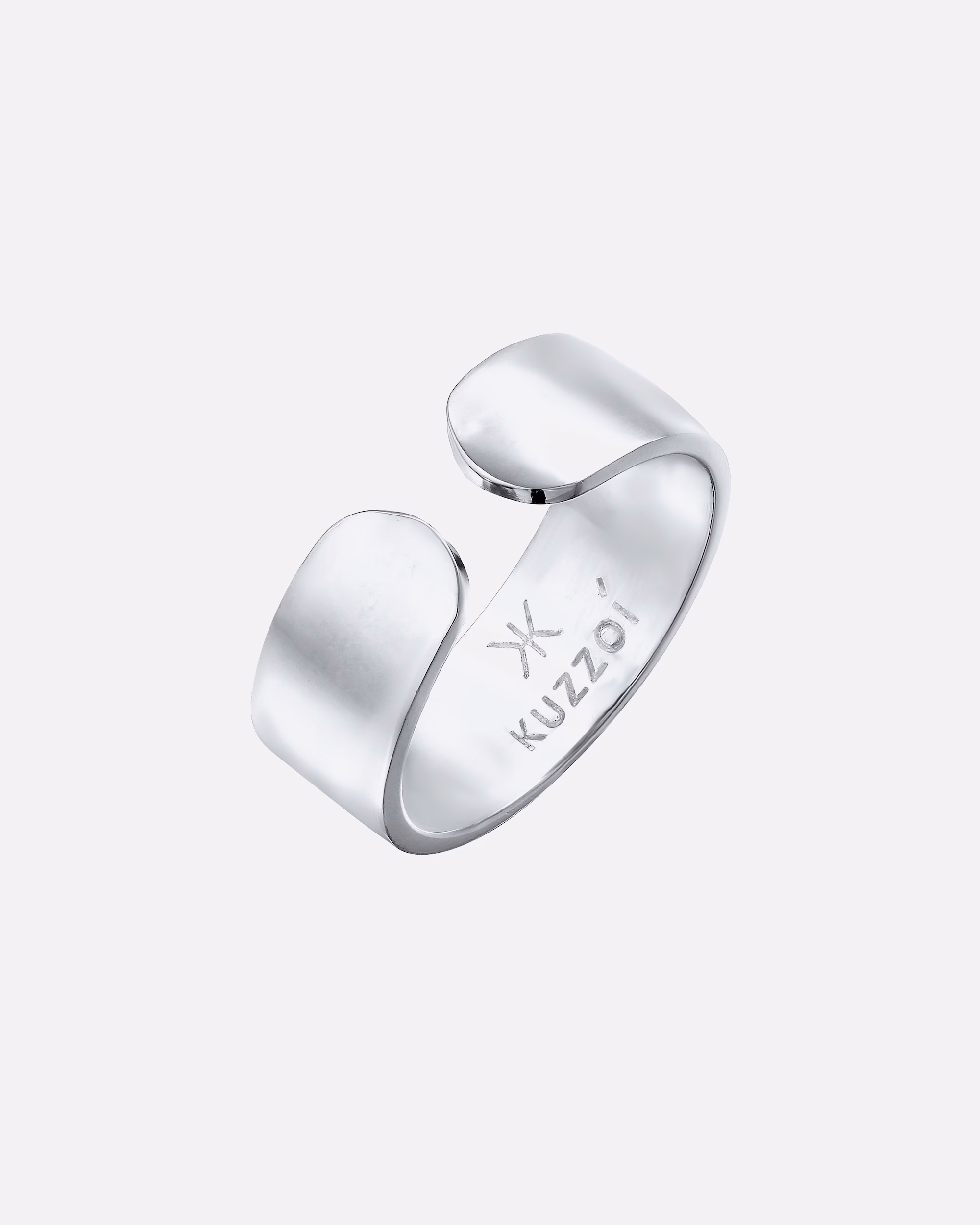 KUZZOI ring band ring clear design open 925 silver