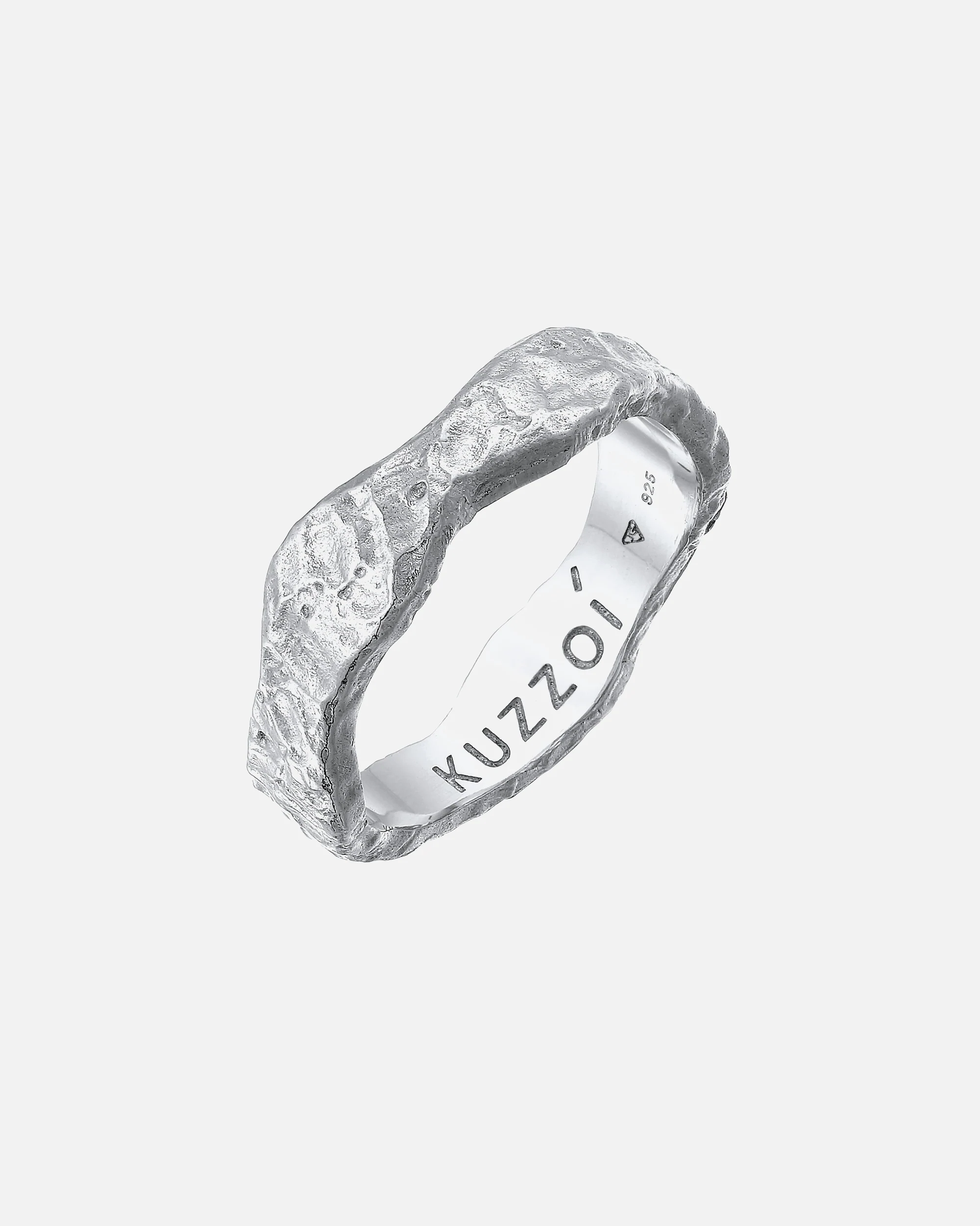 KUZZOI ring men's band ring organic structure 925 silver