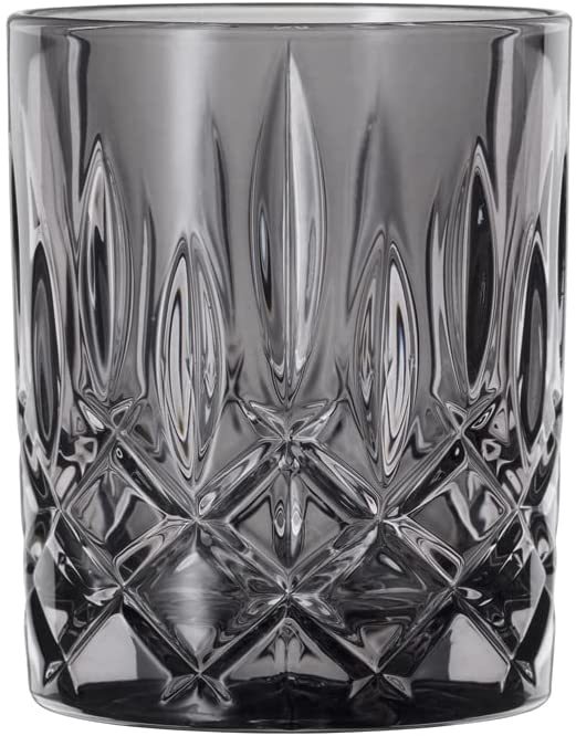 Spiegelau & Nachtmann, Set of 4 whisky cups, black whisky glasses, crystal glass, 295 ml, smoke, noblesse vintage, 104199