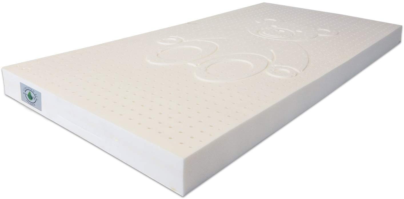 Marc Apiuma Cot Mattress 60 x 120 cm height 12 cm 100% Latex Removable Aloe Vera Cover Against Dust Mite, Machine Washable at 60 °C Anti-Allergenic and Breathable. 100% made in Italy