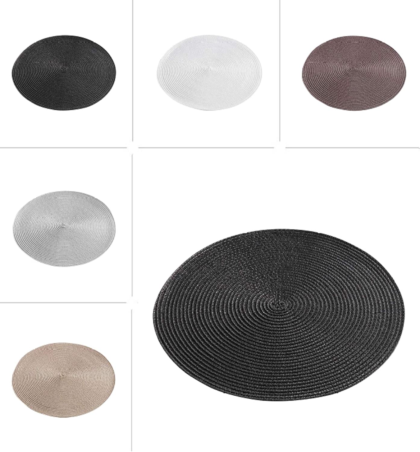 one-home Place mats, 35 cm Diameter, Round Coaster Place Mats, Set of 2 to 