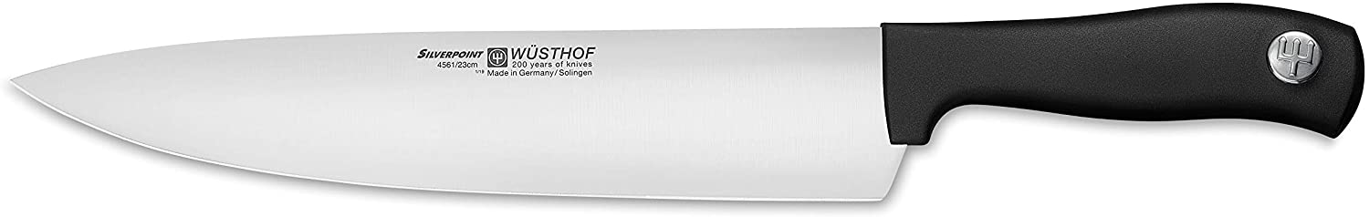 Wusthof WÜSTHOF Chef\'s Knife, Silverpoint (4561-7/23), Wide 23 cm Blade, Stainless Steel, Dishwasher Safe, Large Kitchen Knife Very Sharp Blade