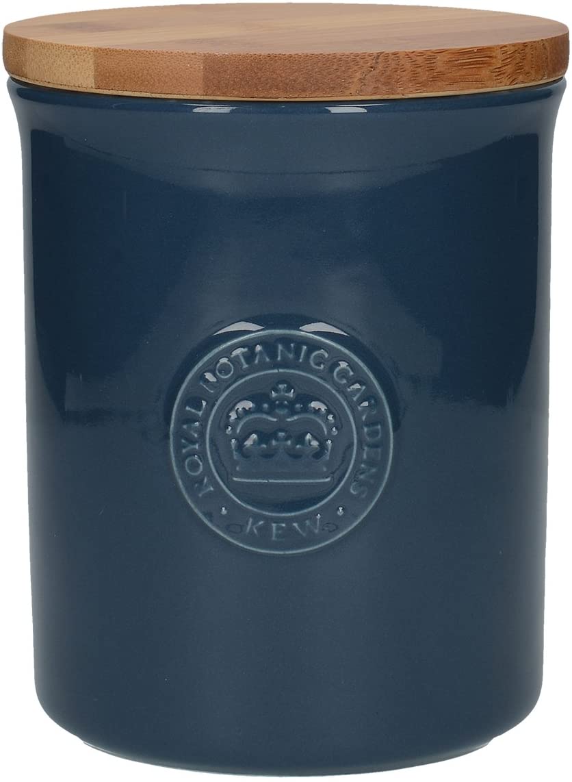 Creative Tops Kew Gardens Richmond Embossed Logo Navy Ceramic Storage Box, Blue, 23 x 23 x 15 cm