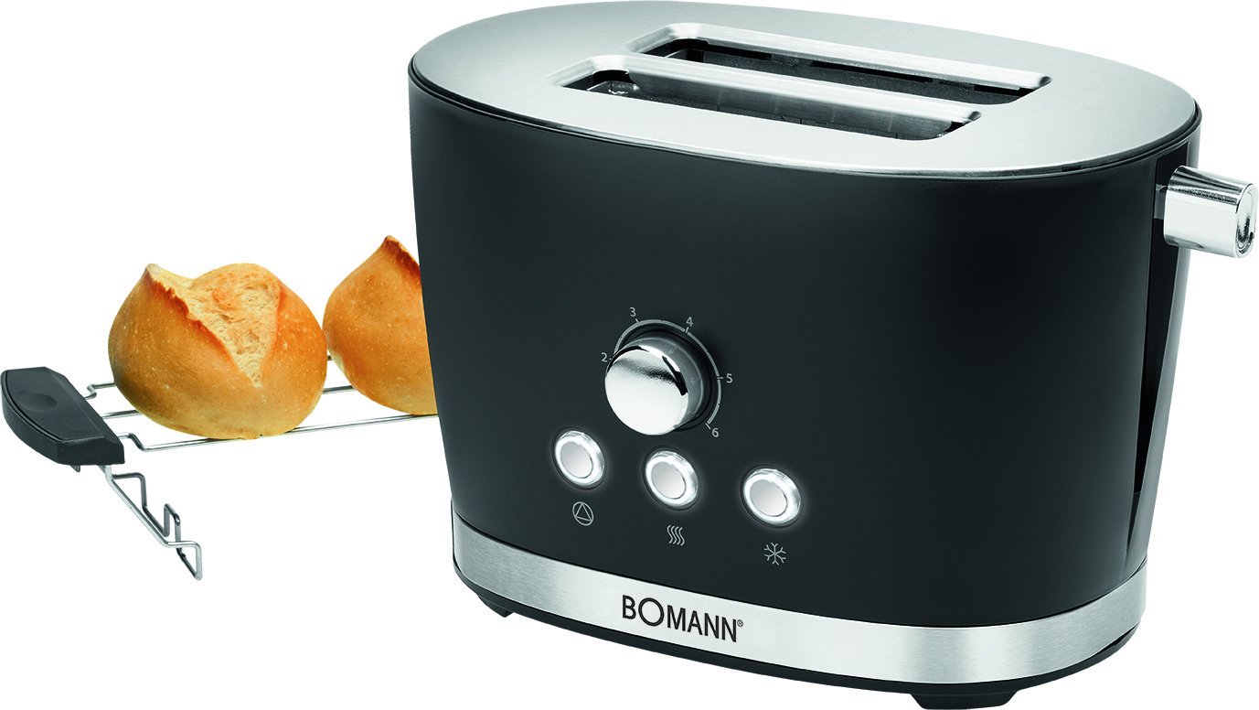 Bomann 2 Slice Toaster With Bun Cookie Tray – Defrost Function, Heatable, Q