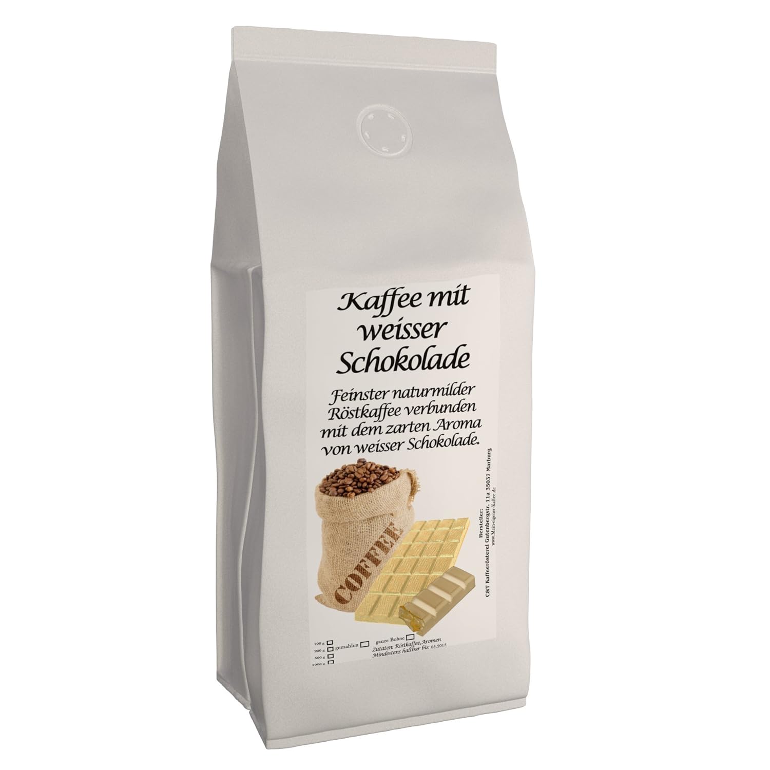 C&T Aroma Coffee - Flavored Ground Coffee - White Chocolate 200 g - Private Roasting Top Coffee Flavored Coffee