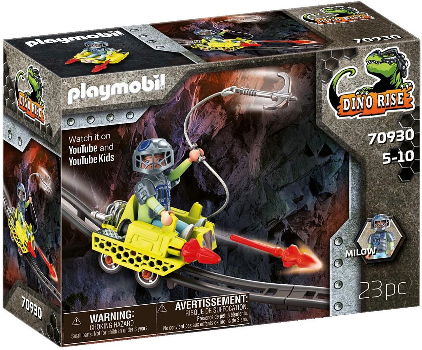 PLAYMOBIL Dino Rise 70930 Mine Cruiser, Can be Combined with Railways, Toy for Children from 5 Years