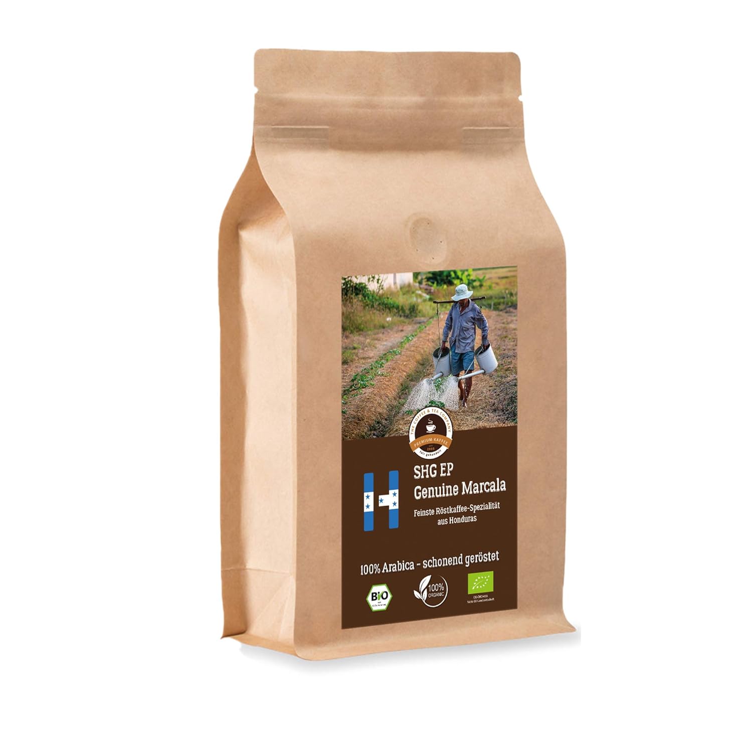 Coffee Globetrotter - Organic Honduras Genuine Marcala - 200 g Finely Ground - for Espresso Maker, Espresso Machine - Top Coffee - Roasted Coffee from Organic Cultivation