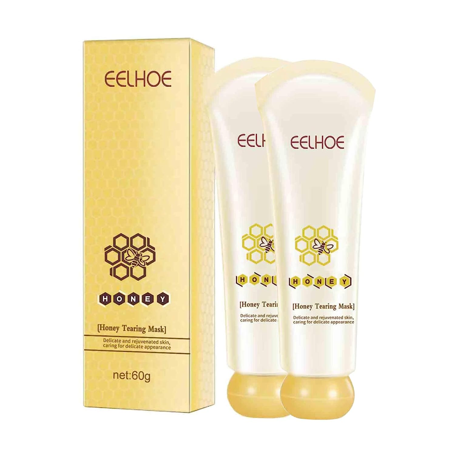 livegri Honey Tearing Mask Exfoliating Blackhead Control Honey Peel Mask for Face Oil Control Blackhead Remover Dead Skin Clean Pores Shrink (Pack of 2), ‎pack