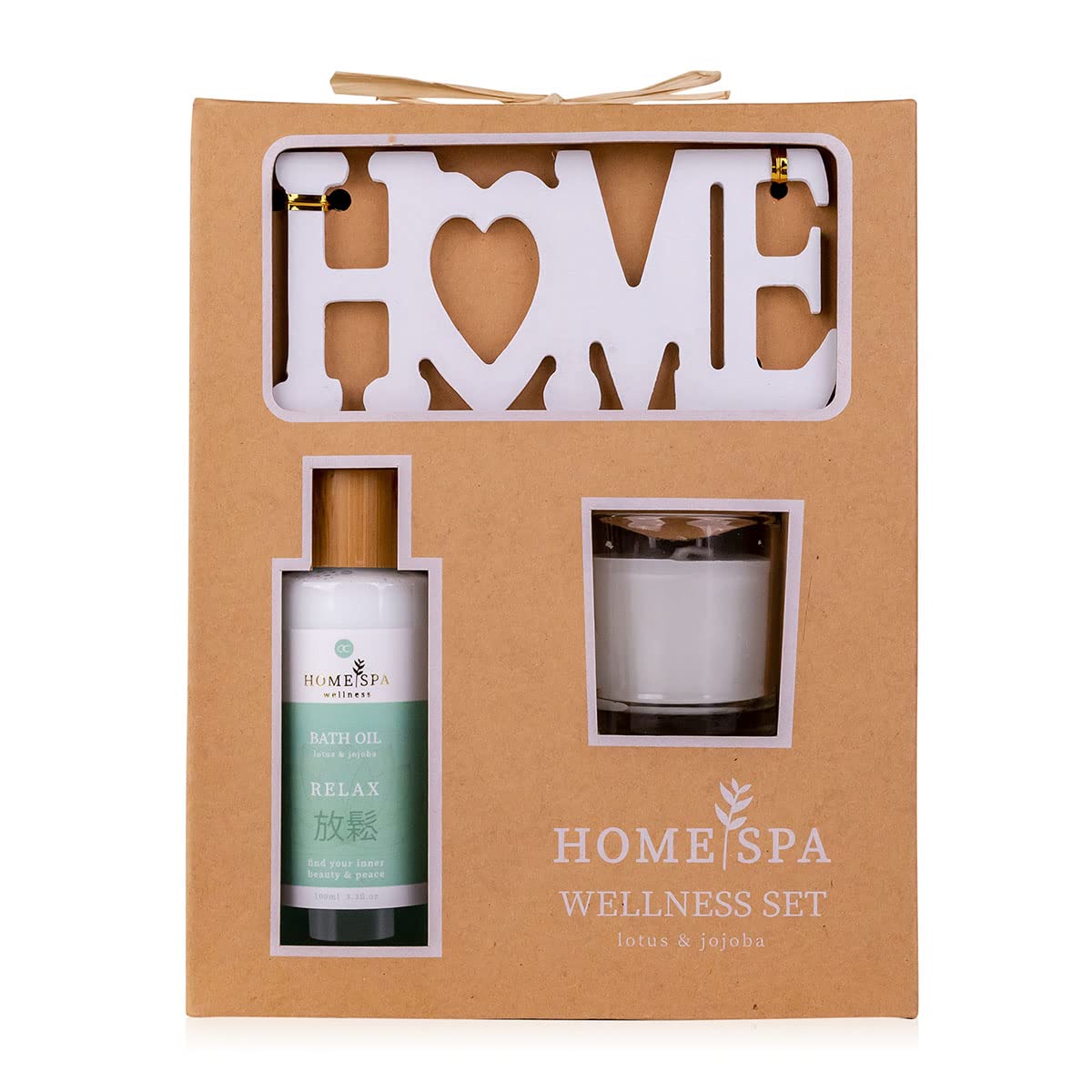 accentra Home Spa bath set, gift set with 100 ml bath oil, scented candle, , green ‎mint white and