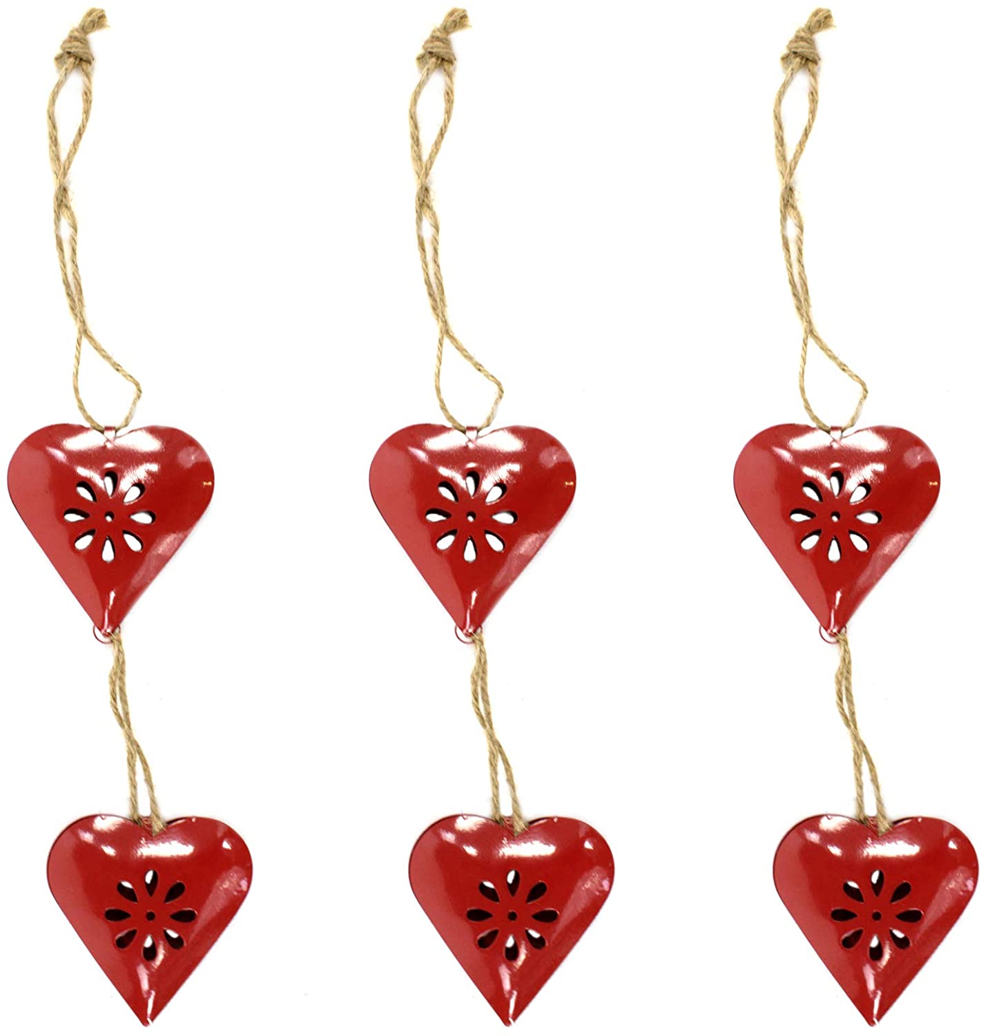 Daro Decorative Metal Double Heart Hanging 50 Cm