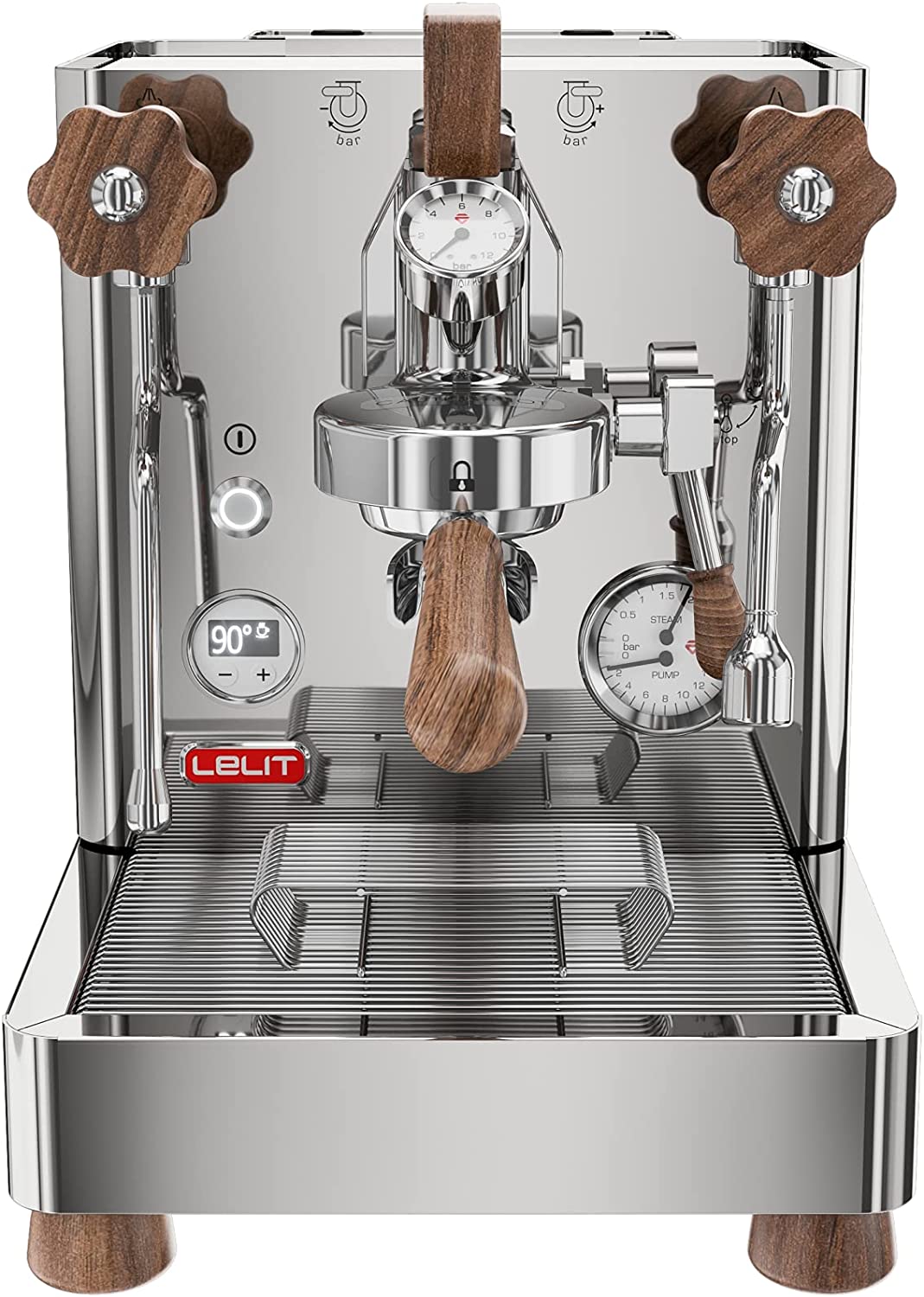 Lelit PL162T Bianca Professional Dual Boiler Coffee Machine with L58E Brewing Group, Paddle and LCC to Guide All Parameters, Stainless Steel, 2.5 Litres, Silver