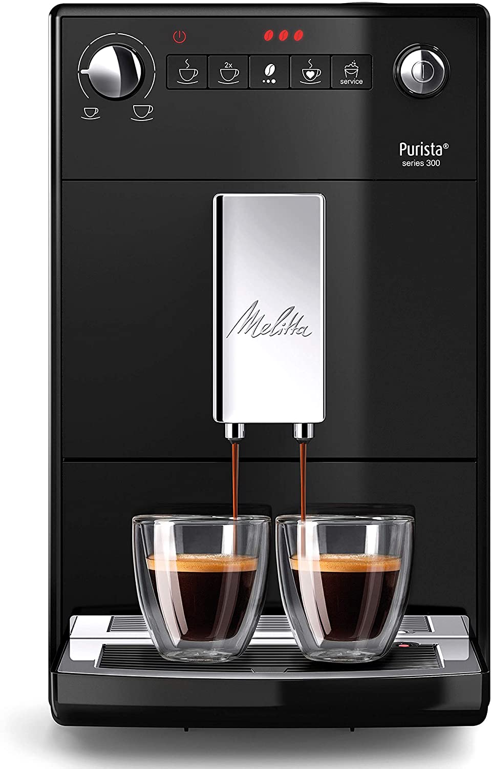 Melitta Purista F 230-102 Fully Automatic Coffee Machine with Whisper-Quiet Cone Grinder, Coffee machine, Black