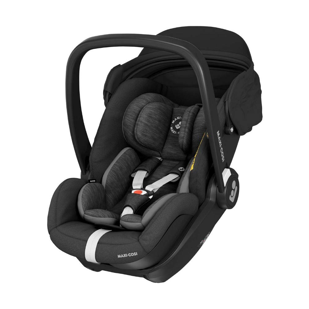 Maxi-Cosi Marble Baby Car Seat i-Size Baby Car Seat with 157° Reclining Function, Group 0+ (40-85 cm / 0-13 kg) Can be Used from Birth to Approx. 13 Months, Includes Marble Isofix Base Station, Essential Black