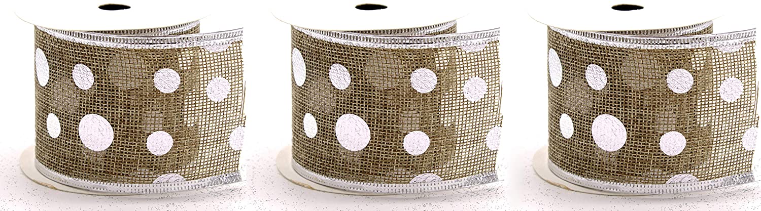 Daro Decorative Ribbon 6.3 Cm X 2.7 M In Grey Or Natural - Pack Of 1 Or 3 P