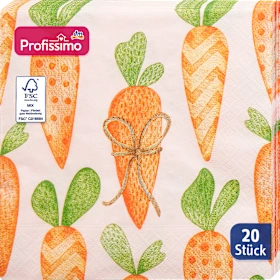 Napkins \"Carrots\" (33x33 cm), 20 pcs