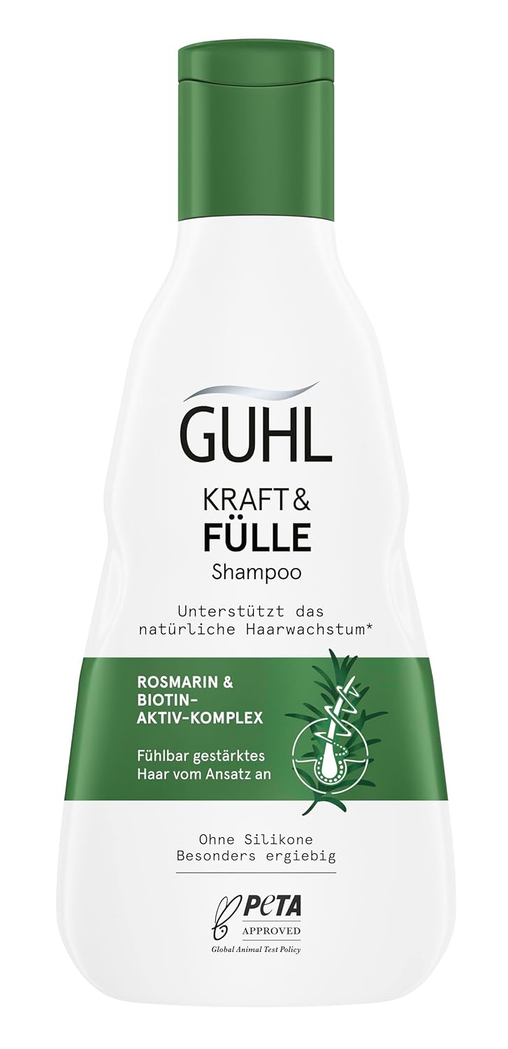 Guhl Kraft & Fullness Shampoo – Noticeably Strengthened Hair from Root – Contents: 250 ml – With Rosemary & Biotin Active Complex