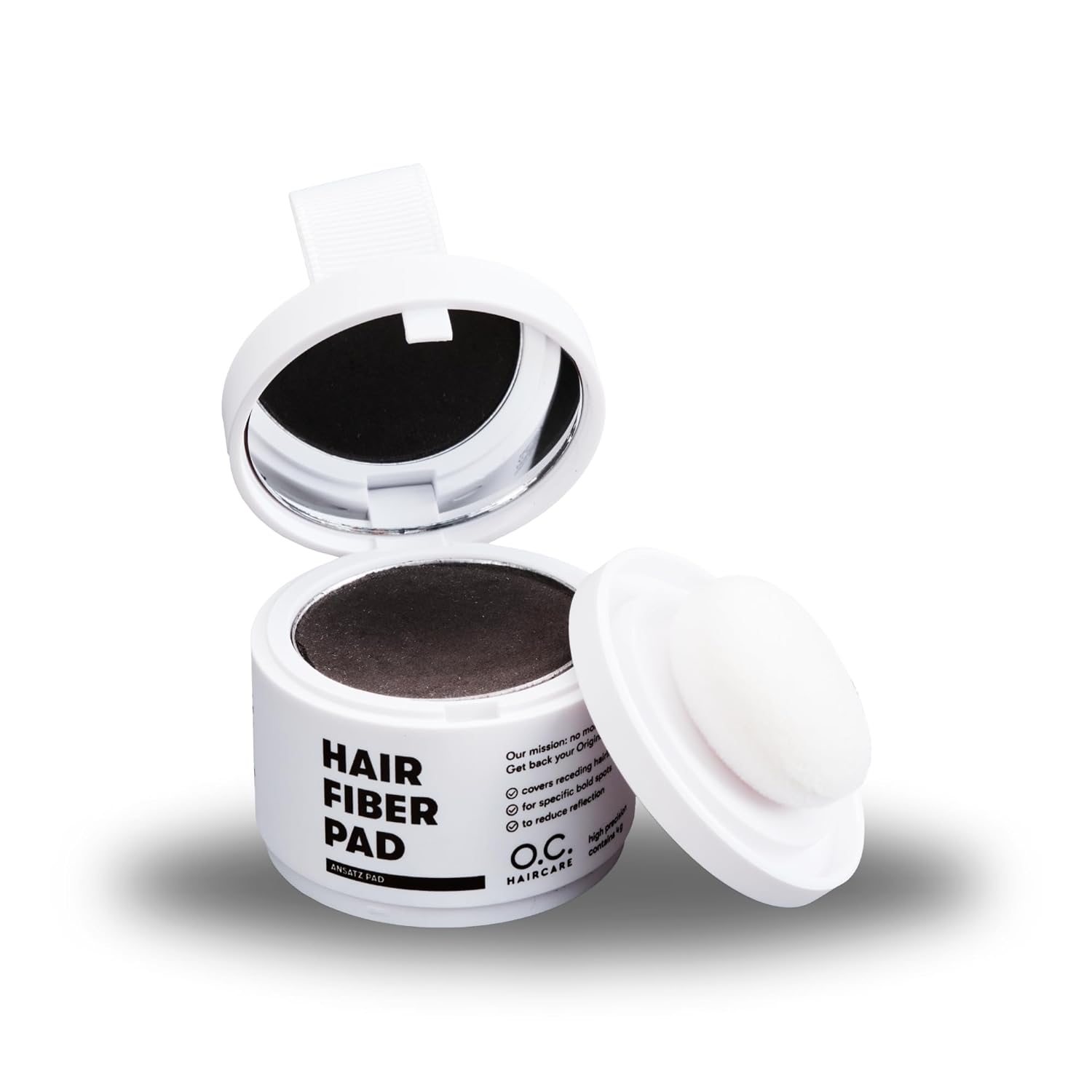 O.C. HAIRCARE Roots Powder for Thickening Hair - For Secret Corners, Parting and Hairline - Recommended by Leading Salons - 8 Colours - Resistant Hair Powder (Dark Brown)
