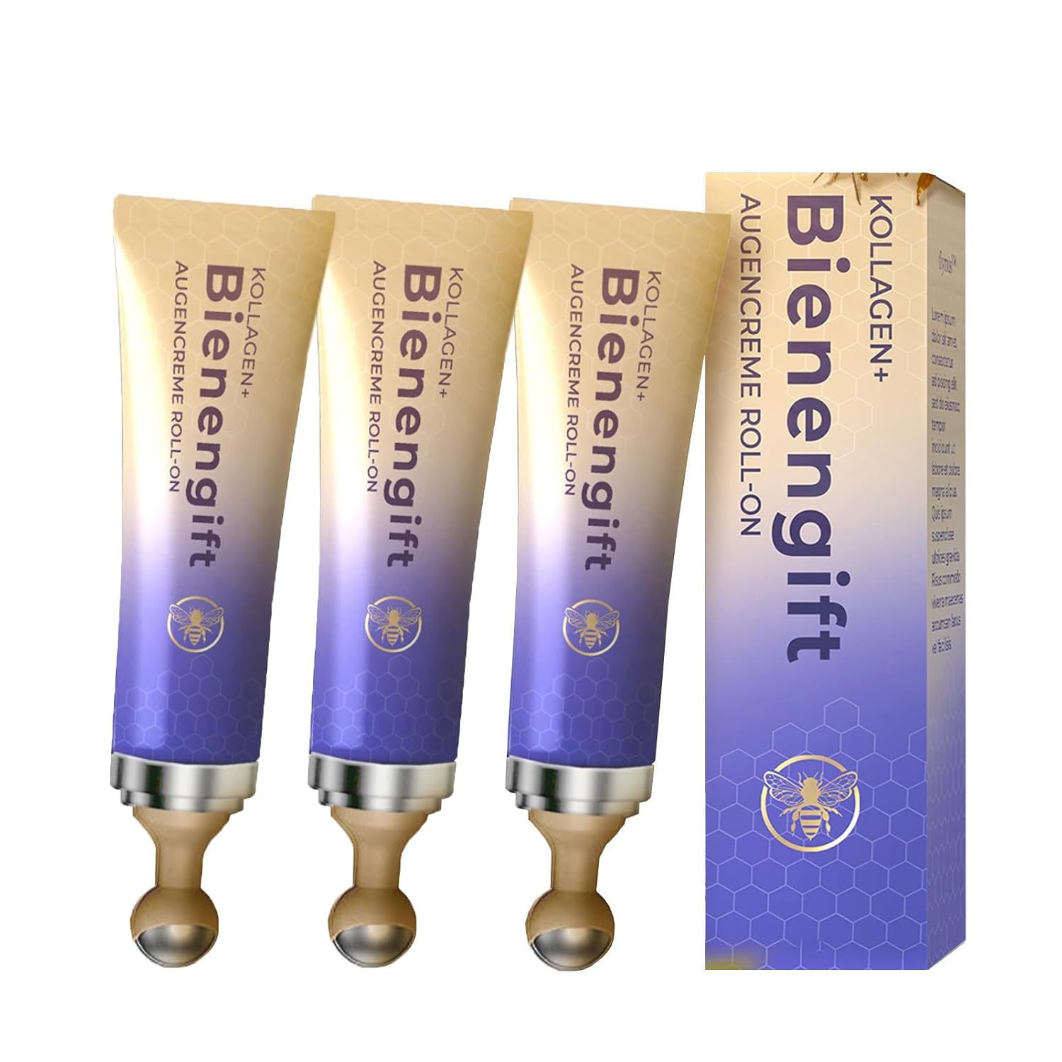 Collagen + Bee Venom Eye Cream Roll, Bee Venom Collagen Eye Cream, Bee Venom Collagen Wake Up Eye Cream, Anti-Ageing Bee Venom Collagen Eye Cream for All Skin Types (3)