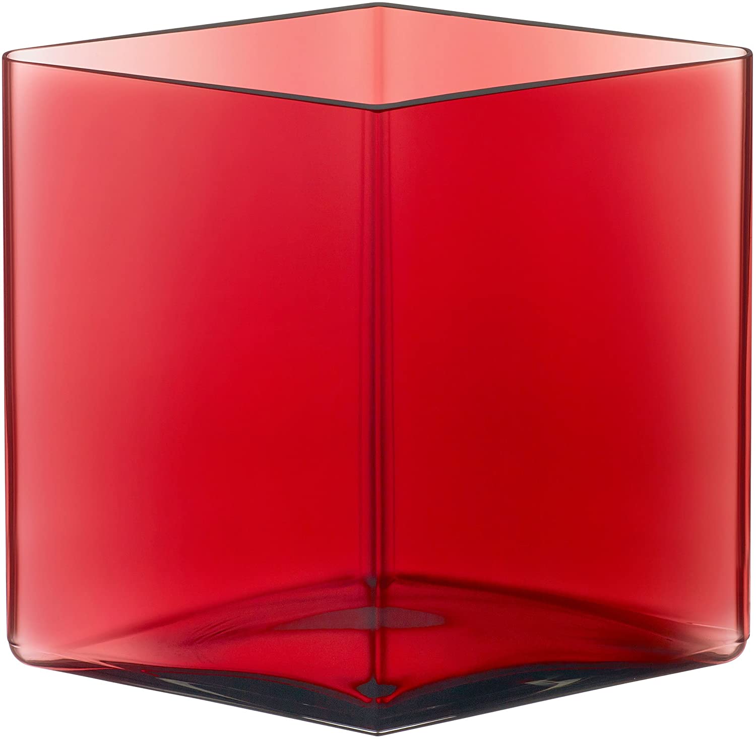 Iittala Ruutu Vase 205 x 180 mm Cranberry Red 1015576