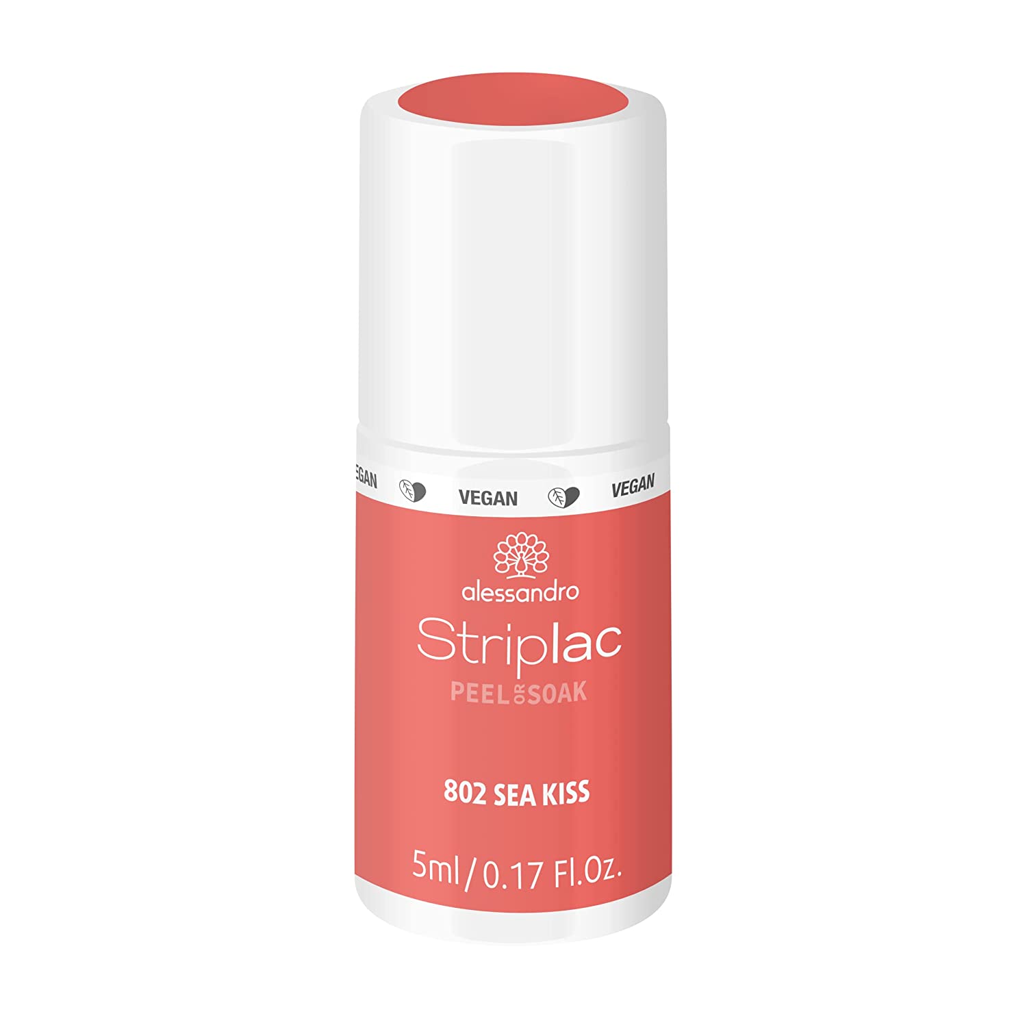 alessandro Striplac Peel or Soak - Sunset Dream - Sea Kiss - Pink/Red Colour - Vegan - LED Nail Polish in Delicate Brown - For Perfect Nails in 15 Minutes, 5 ml