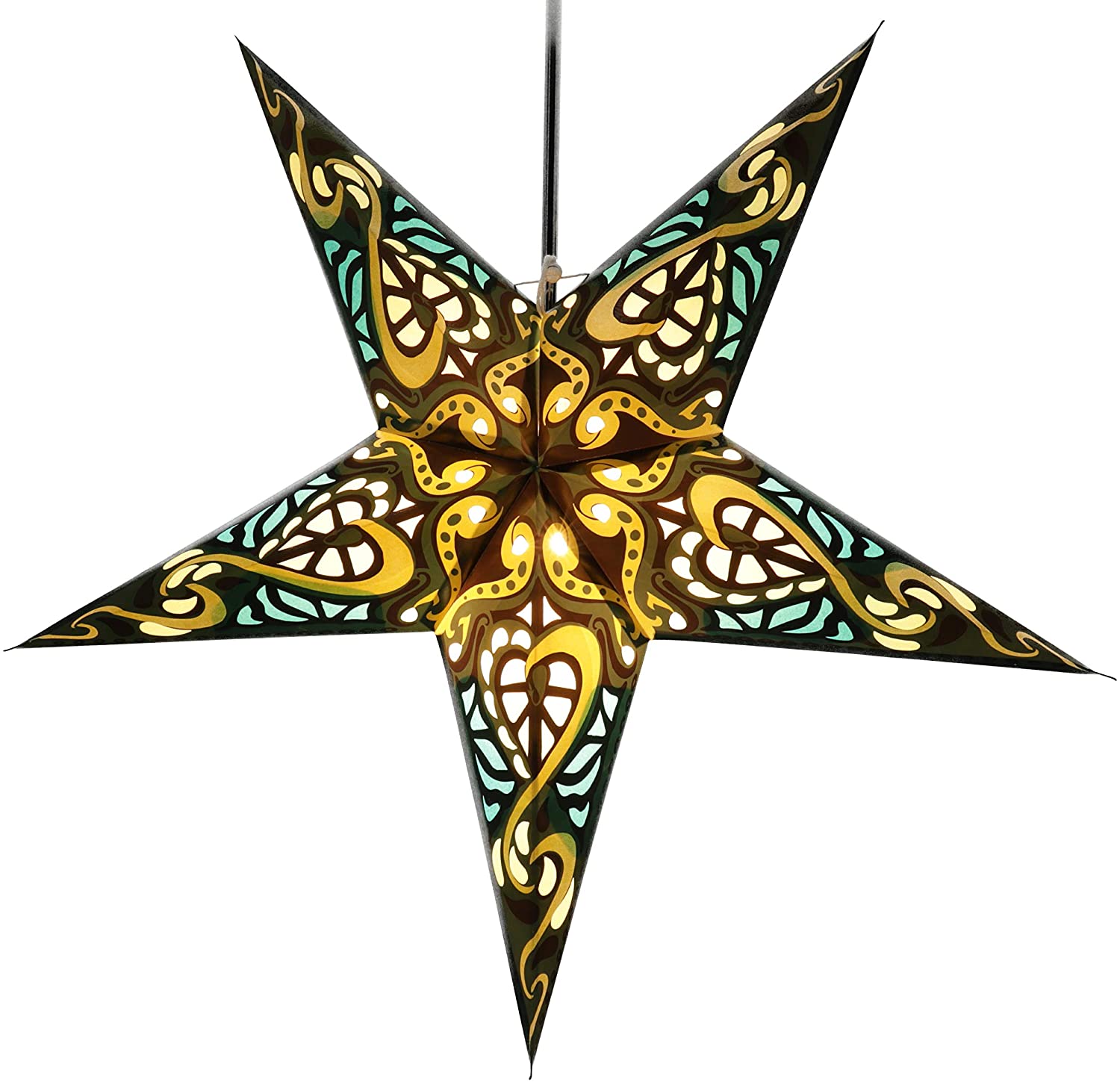 Guru-Shop Folding Advent Light Paper Star, Christmas Star Galadriel, Green,
